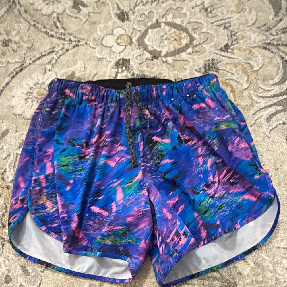 Chubbies Women's Multicolor Abstract Athletic Activewear Shorts M Drawstring